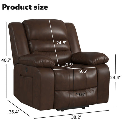 Fauteuil inclinable releveur en cuir avec double moteur, fauteuils inclinables électriques surdimensionnés avec massage et chauffage électriques