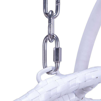 Chaise suspendue en forme d'œuf pour 2 personnes LeisureMod avec support - Hamac balançoire en rotin tressé pour intérieur/extérieur avec coussins