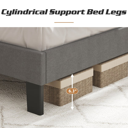 Lifezone Lit-plateforme à hauteur réglable, taille Queen, avec revêtement en tissu