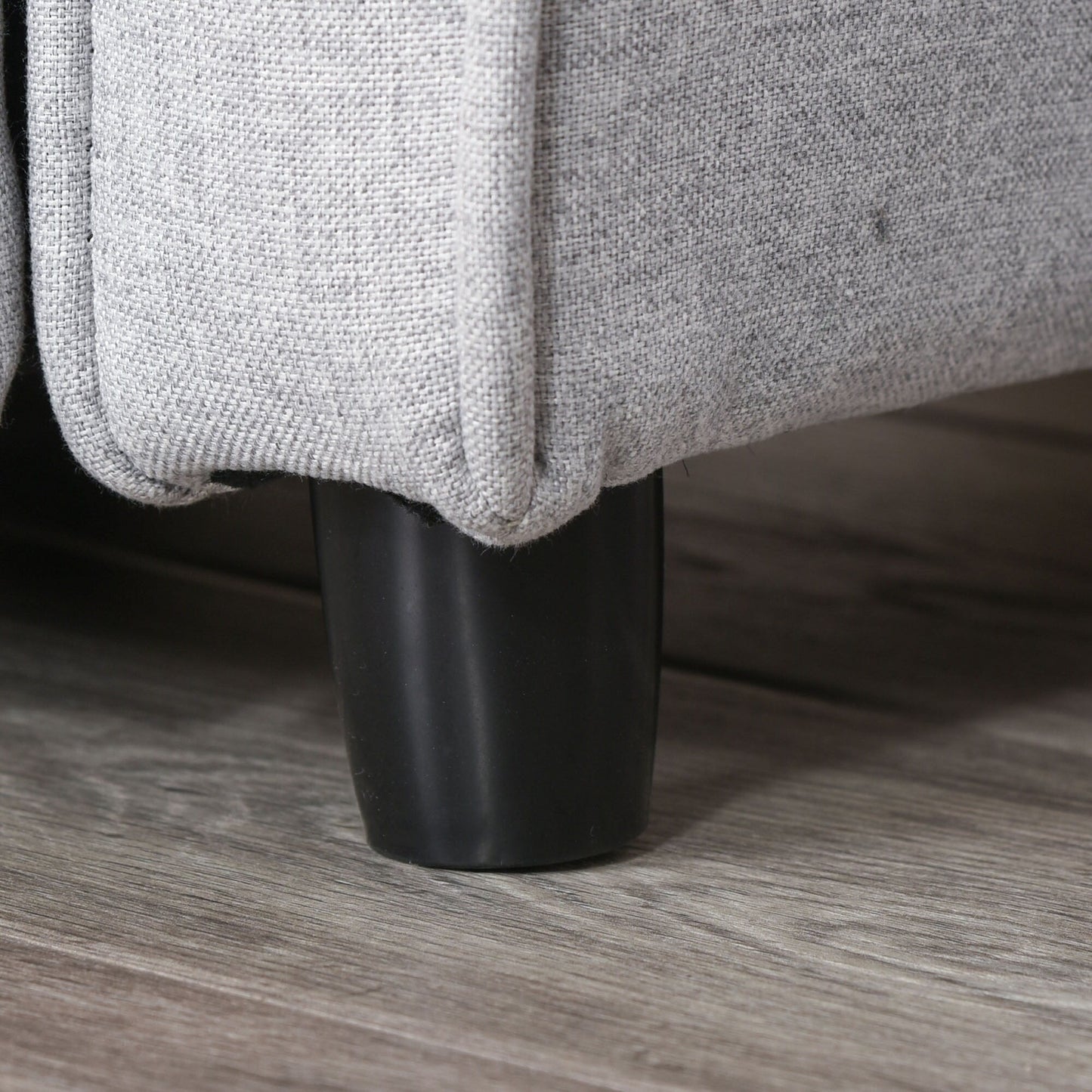 Fauteuil inclinable manuel pour enfants, recouvert de tissu, gris clair, avec repose-pieds et 2 poches latérales, pour enfants de 3 à 5 ans.