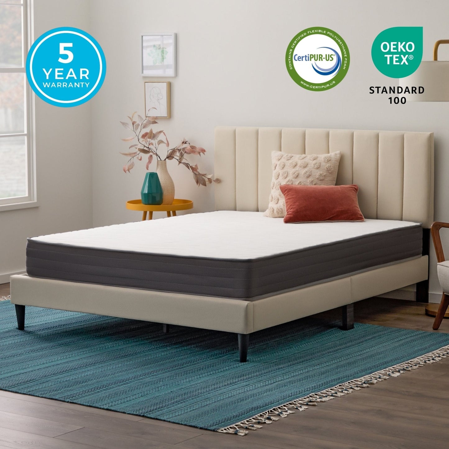 Matelas hybride en mousse à mémoire de forme gel ferme de 20 cm (8 po) Linenspa