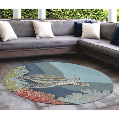 Liora Manne Ravella Akumal Indoor/Outdoor Rug Ocean