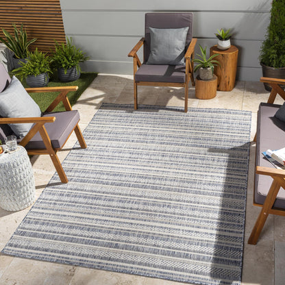 Livabliss Eagean Bohemian Stripe Outdoor Area Rug
