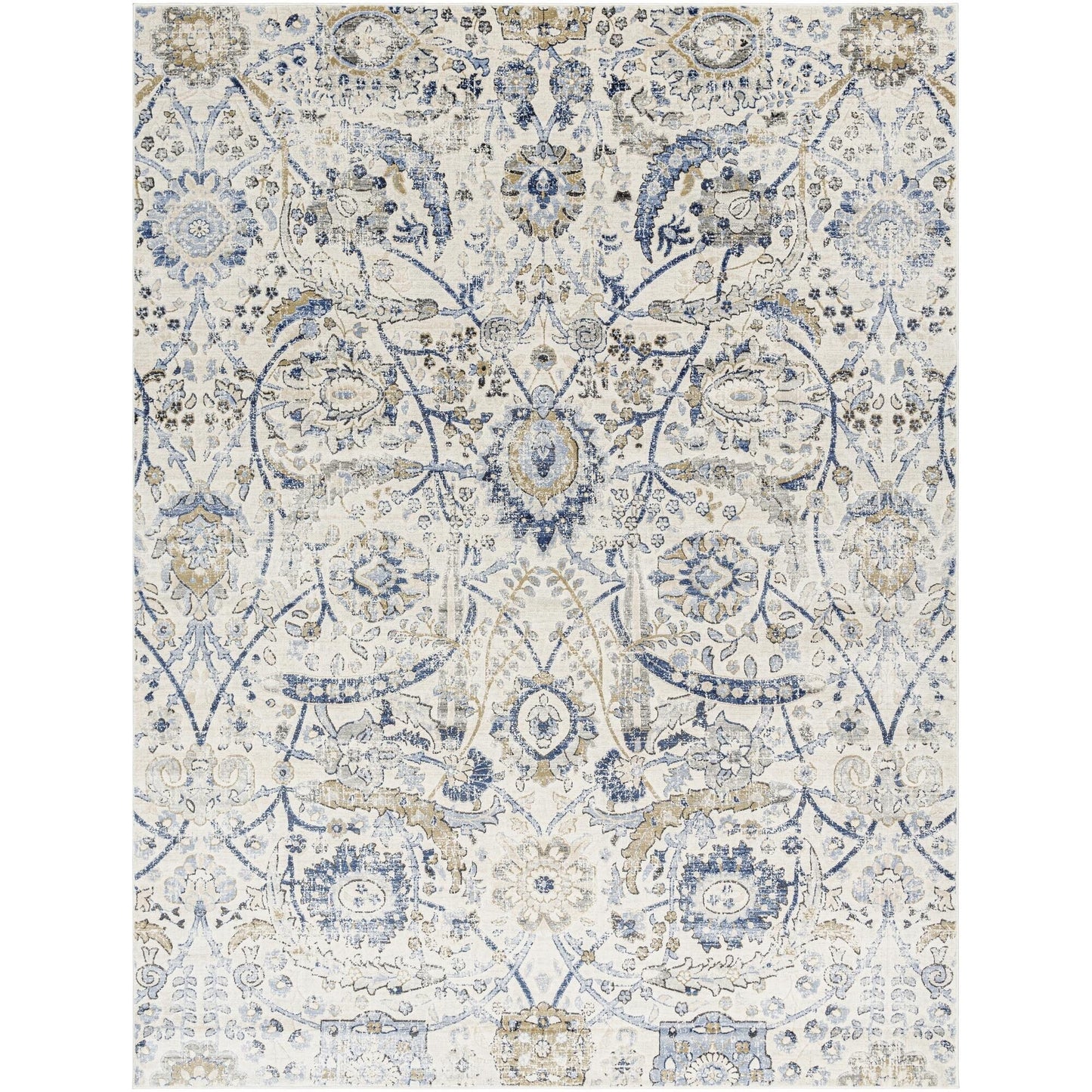Livabliss Indigo Updated Traditional Medallion Area Rug