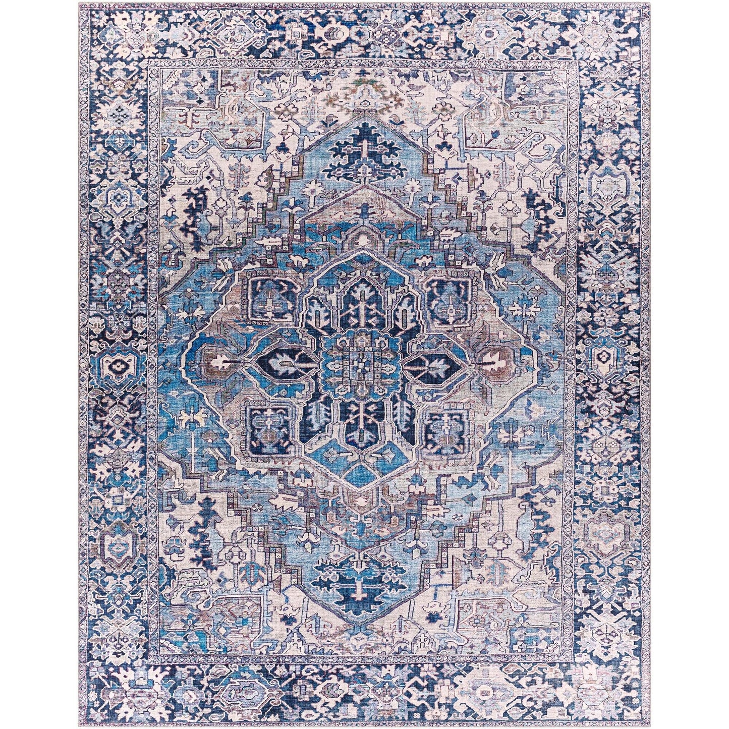 Livabliss Iris Updated Traditional Medallion Area Rug