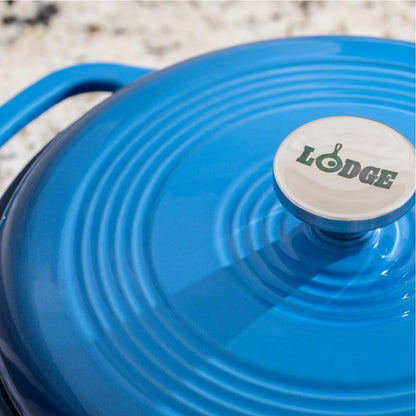 Poule à ragoût Lodge en fonte d'acier émaillée bleue, 6 quarts (Essential)