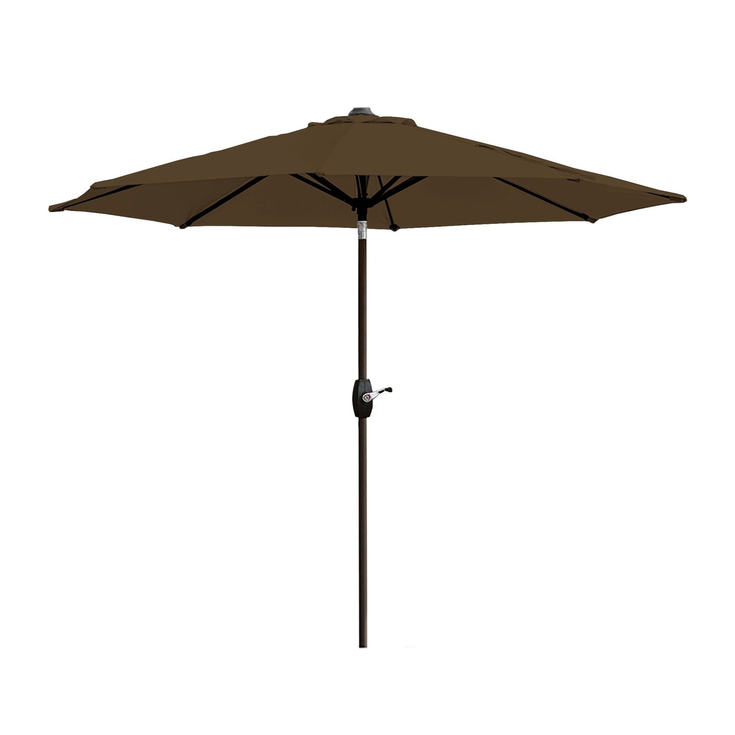 Parasol de terrasse Lopes de 2,7 m avec pied à poids à finition bronze inclus.
