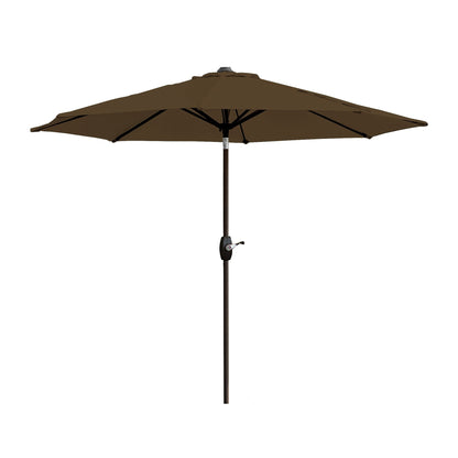 Parasol de terrasse Lopes de 2,7 m avec pied à poids à finition bronze inclus.