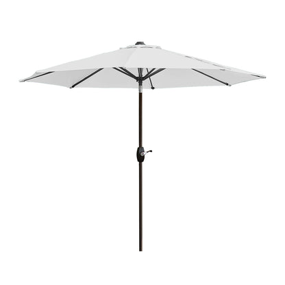 Parasol de terrasse Lopes de 2,7 m avec pied à poids à finition bronze inclus.