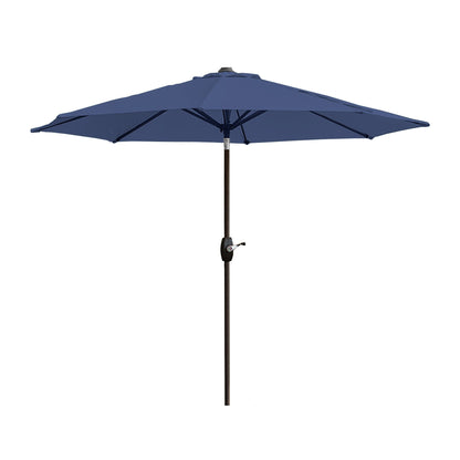 Parasol de terrasse Lopes de 2,7 m avec pied à poids à finition bronze inclus.