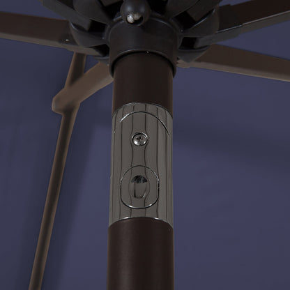 Parasol de terrasse Lopes de 2,7 m avec pied à poids à finition bronze inclus.