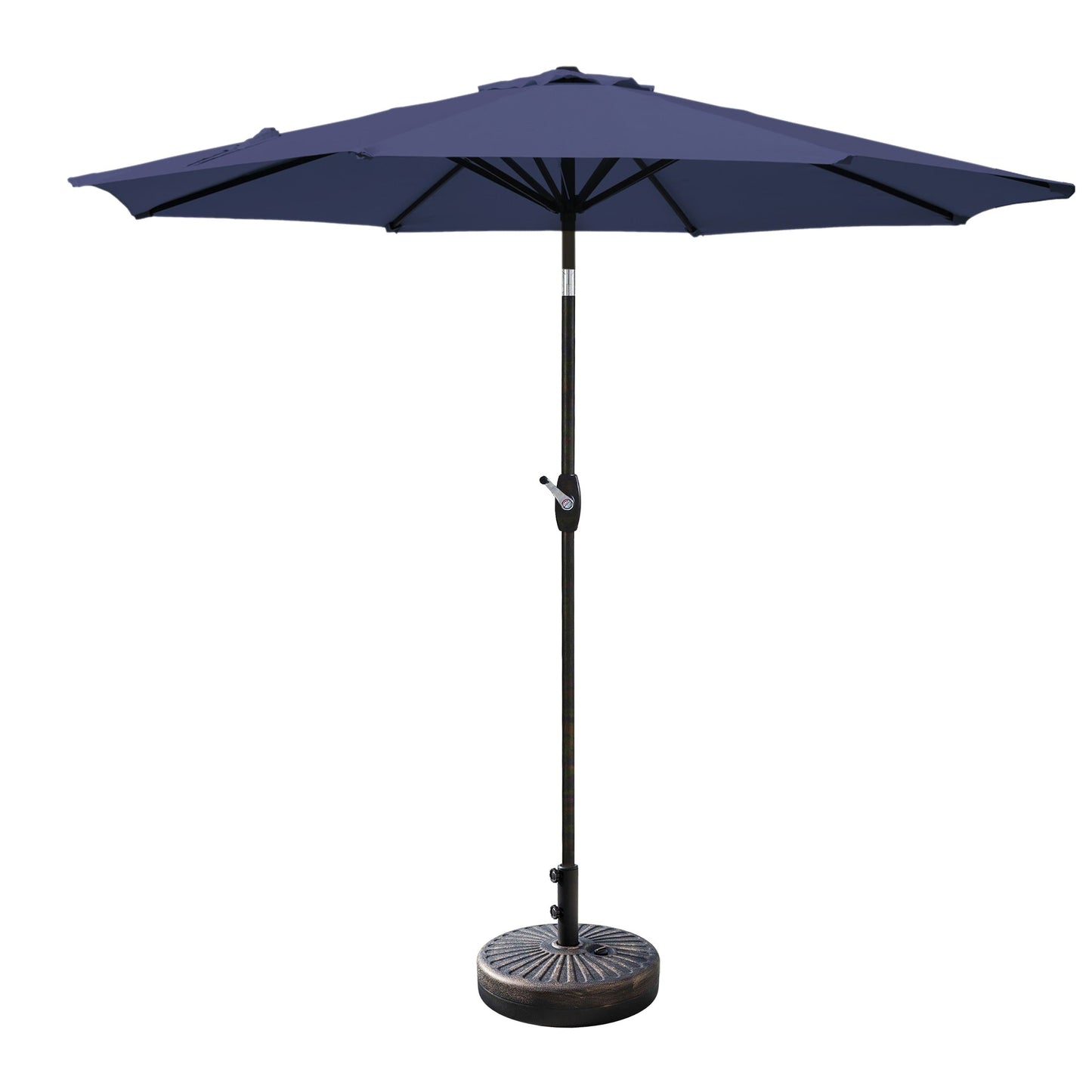 Parasol de terrasse Lopes de 2,7 m avec pied à poids à finition bronze inclus.