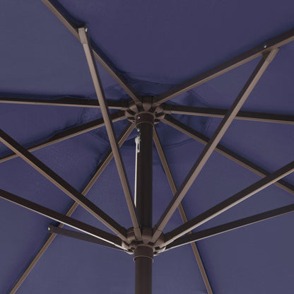 Parasol de terrasse Lopes de 2,7 m avec pied à poids à finition bronze inclus.