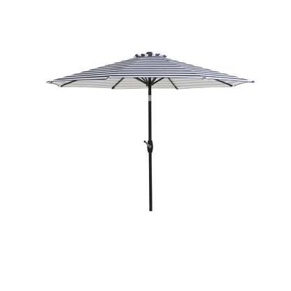 Parasol de terrasse Lopes de 2,7 m avec pied à poids à finition bronze inclus.