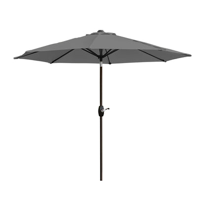 Parasol de terrasse Lopes de 2,7 m avec pied à poids à finition bronze inclus.