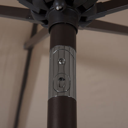 Parasol de terrasse Lopes de 2,7 m avec pied à poids à finition bronze inclus.