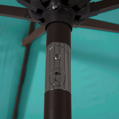 Parasol de terrasse Lopes de 2,7 m avec pied à poids à finition bronze inclus.