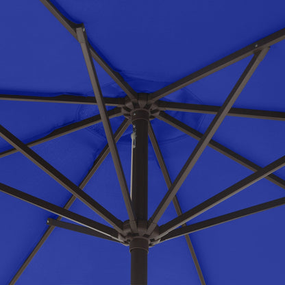 Parasol de terrasse Lopes de 2,7 m avec pied à poids à finition bronze inclus.