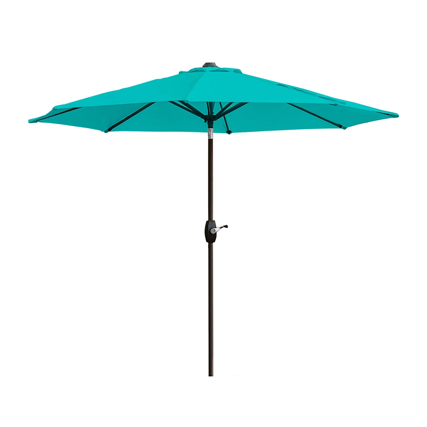 Parasol de terrasse Lopes de 2,7 m avec pied à poids à finition bronze inclus.