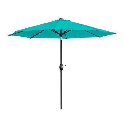 Parasol de terrasse Lopes de 2,7 m avec pied à poids à finition bronze inclus.