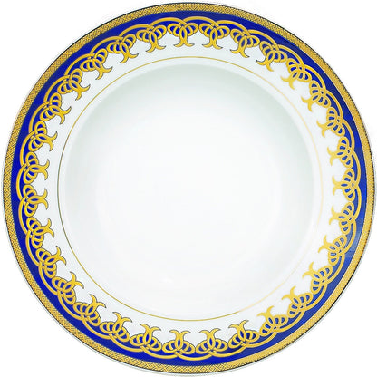 Service de table en porcelaine Lorren Home Trends, 57 pièces, avec accents dorés et bleus