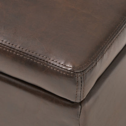 Banc de rangement Lucinda en simili cuir de Christopher Knight Home - 130,5 cm L x 44,5 cm l x 41,3 cm H