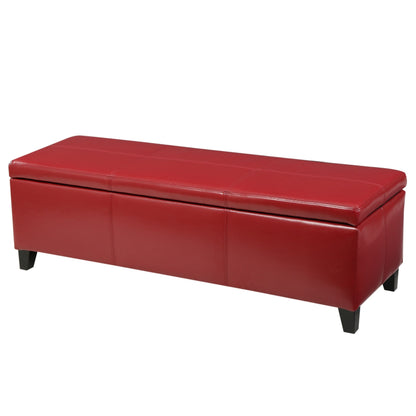 Banc de rangement Lucinda en simili cuir de Christopher Knight Home - 130,5 cm L x 44,5 cm l x 41,3 cm H