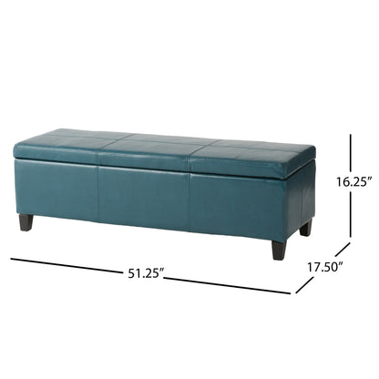 Banc de rangement Lucinda en simili cuir de Christopher Knight Home - 130,5 cm L x 44,5 cm l x 41,3 cm H
