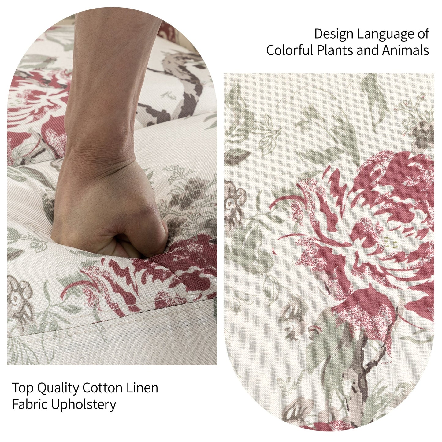 Lot de 2 chaises inclinables à bascule pivotantes à commande manuelle avec dossier inclinable, motif, 73,7 cm de largeur.