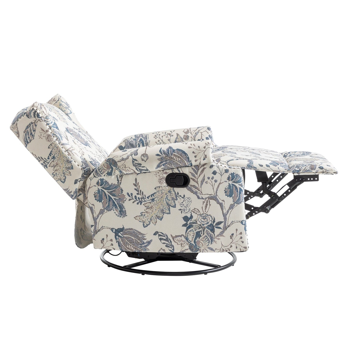 Lot de 2 chaises inclinables à bascule pivotantes à commande manuelle avec dossier inclinable, motif, 73,7 cm de largeur.