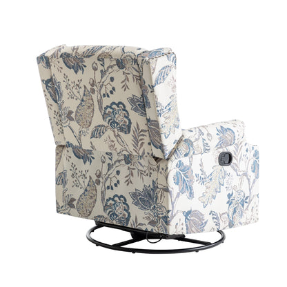 Lot de 2 chaises inclinables à bascule pivotantes à commande manuelle avec dossier inclinable, motif, 73,7 cm de largeur.