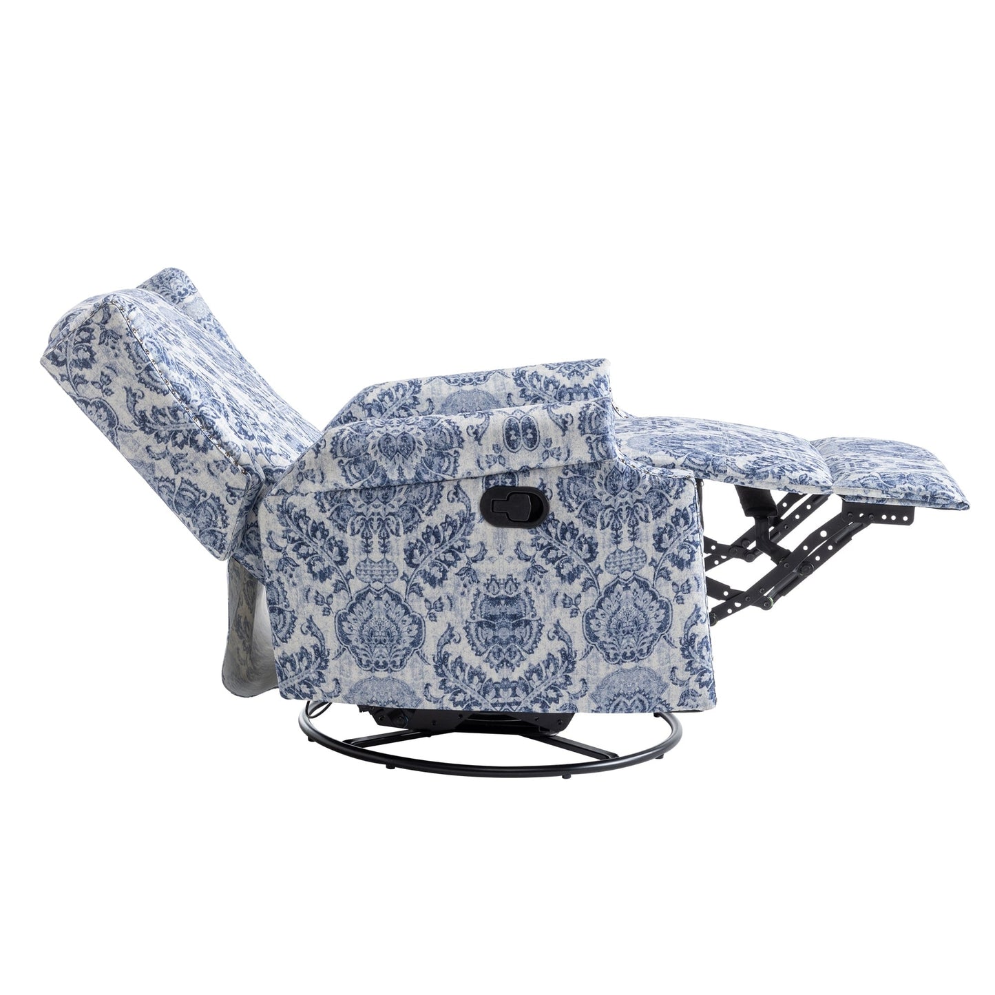 Lot de 2 chaises inclinables à bascule pivotantes à commande manuelle avec dossier inclinable, motif, 73,7 cm de largeur.