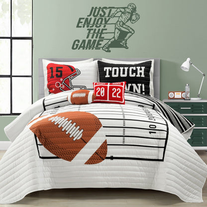 Lush Decor Drap de couette réversible pour enfant surdimensionné à motif de football américain