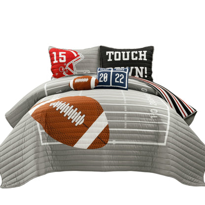 Lush Decor Drap de couette réversible pour enfant surdimensionné à motif de football américain