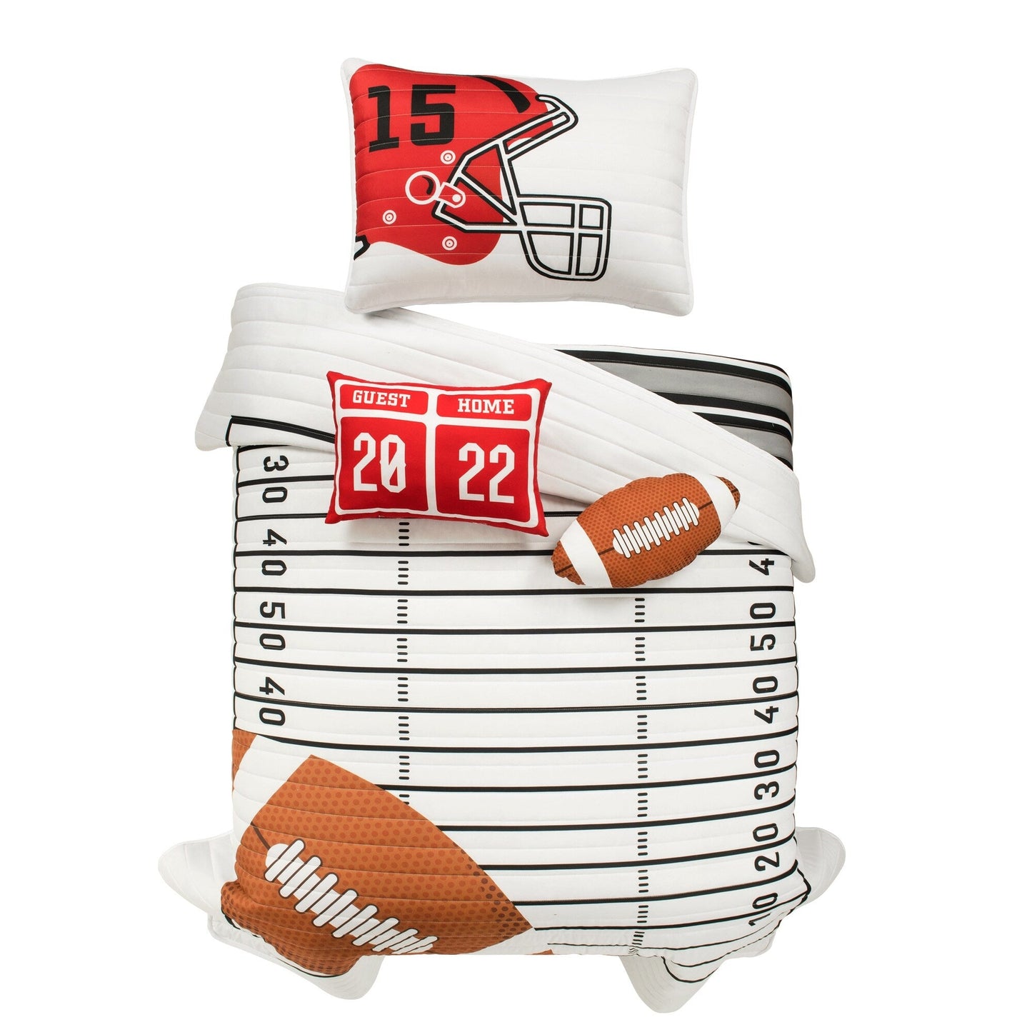 Lush Decor Drap de couette réversible pour enfant surdimensionné à motif de football américain