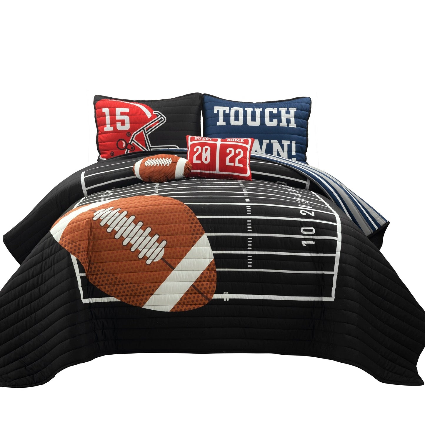 Lush Decor Drap de couette réversible pour enfant surdimensionné à motif de football américain