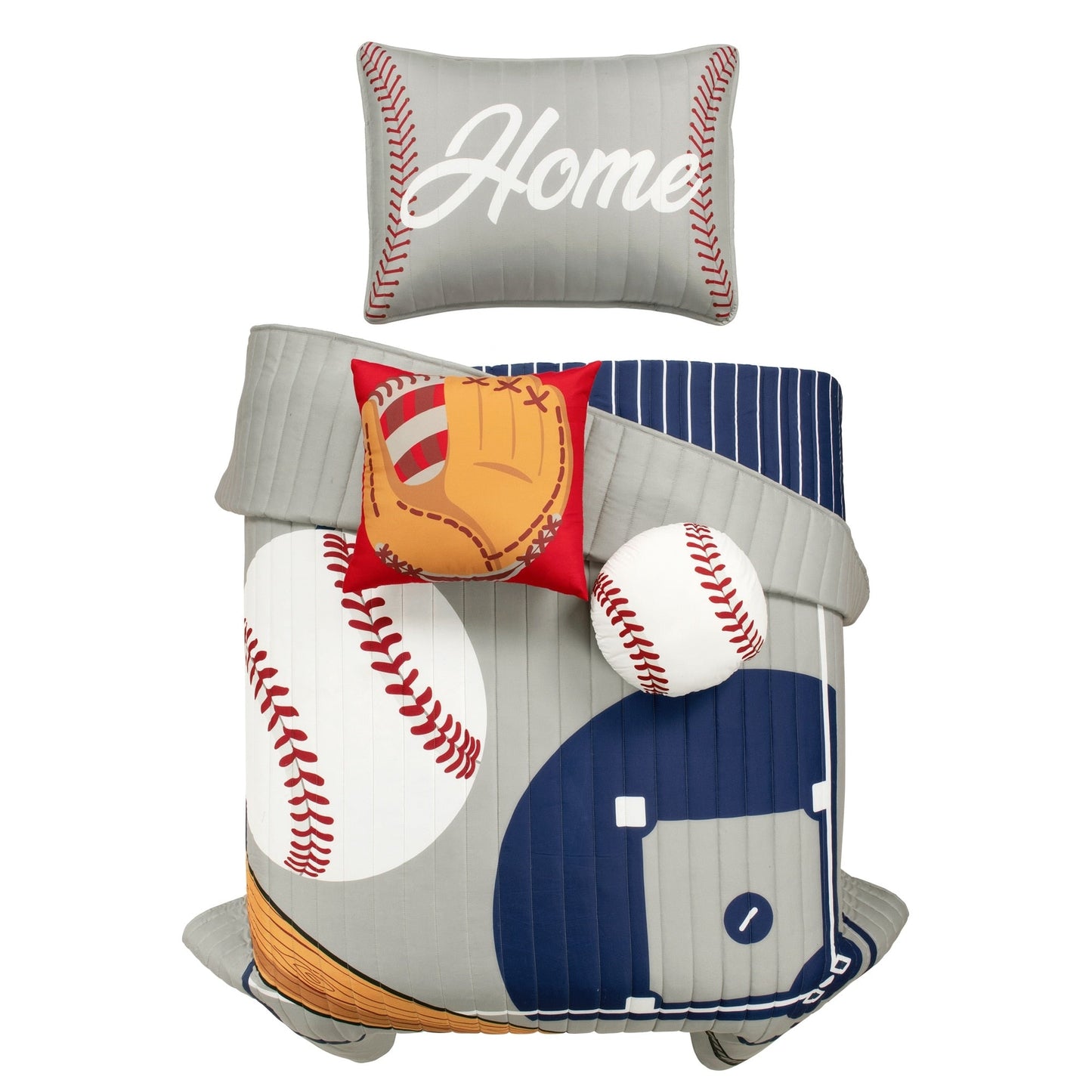 Lush Decor Baseball Game Reversible Oversized Kids Quilt