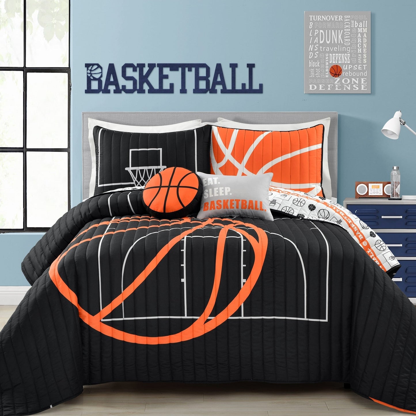 Lush Decor Basketball Game Quilt Set
