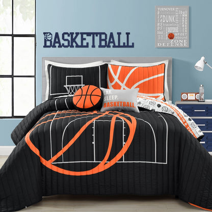 Lush Decor Basketball Game Quilt Set