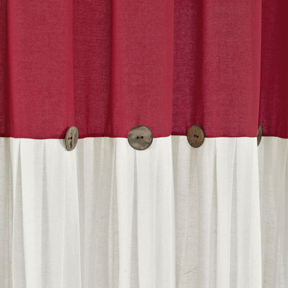Lush Decor Two-tone Linen Button Shower Curtain