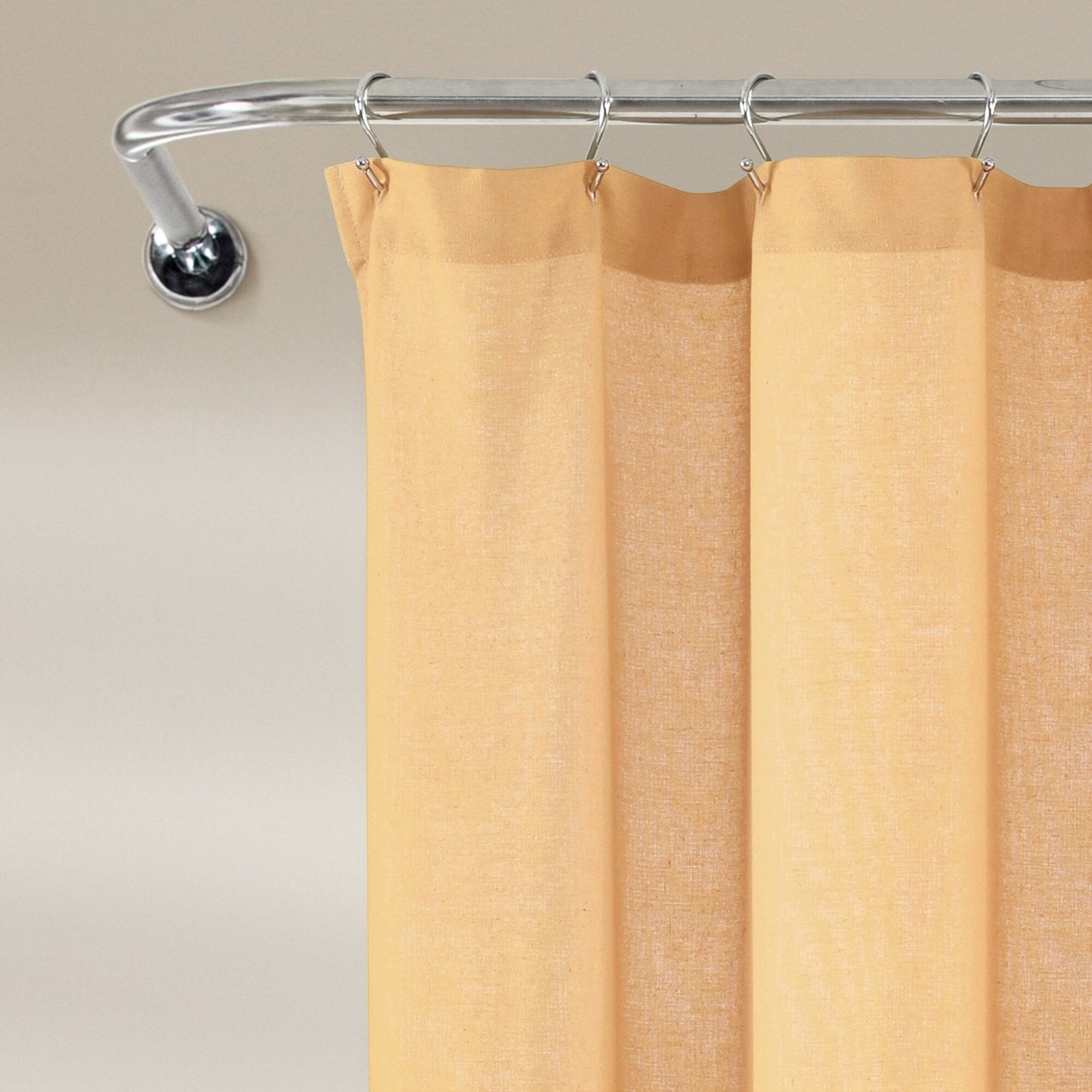 Lush Decor Two-tone Linen Button Shower Curtain