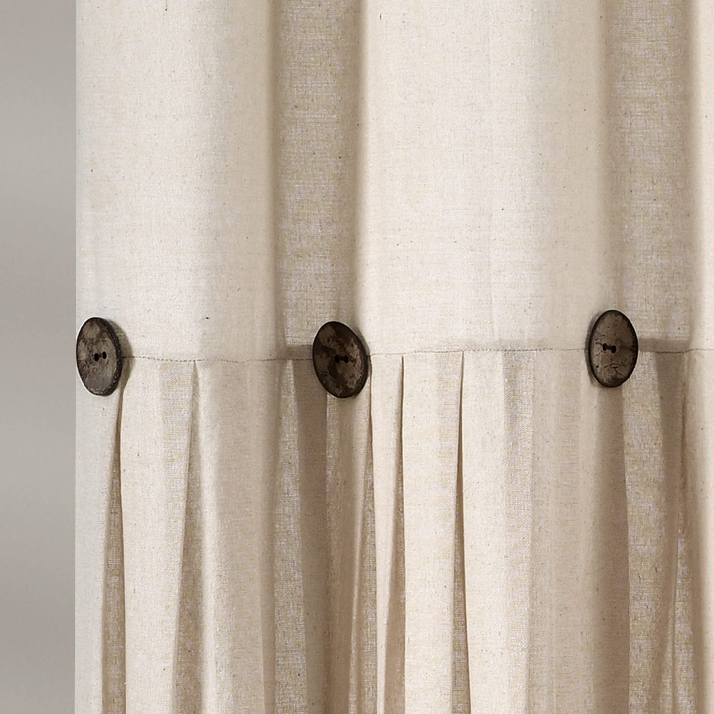 Lush Decor Two-tone Linen Button Shower Curtain