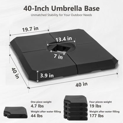 Parasol à bras articulé MAISON ARTS 12 FT, système hydraulique automatique, mât en aluminium, rotation à 360 degrés