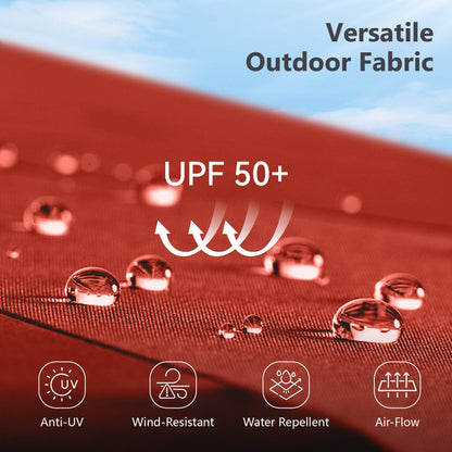 Parasol à bras articulé MAISON ARTS 12 FT, système hydraulique automatique, mât en aluminium, rotation à 360 degrés