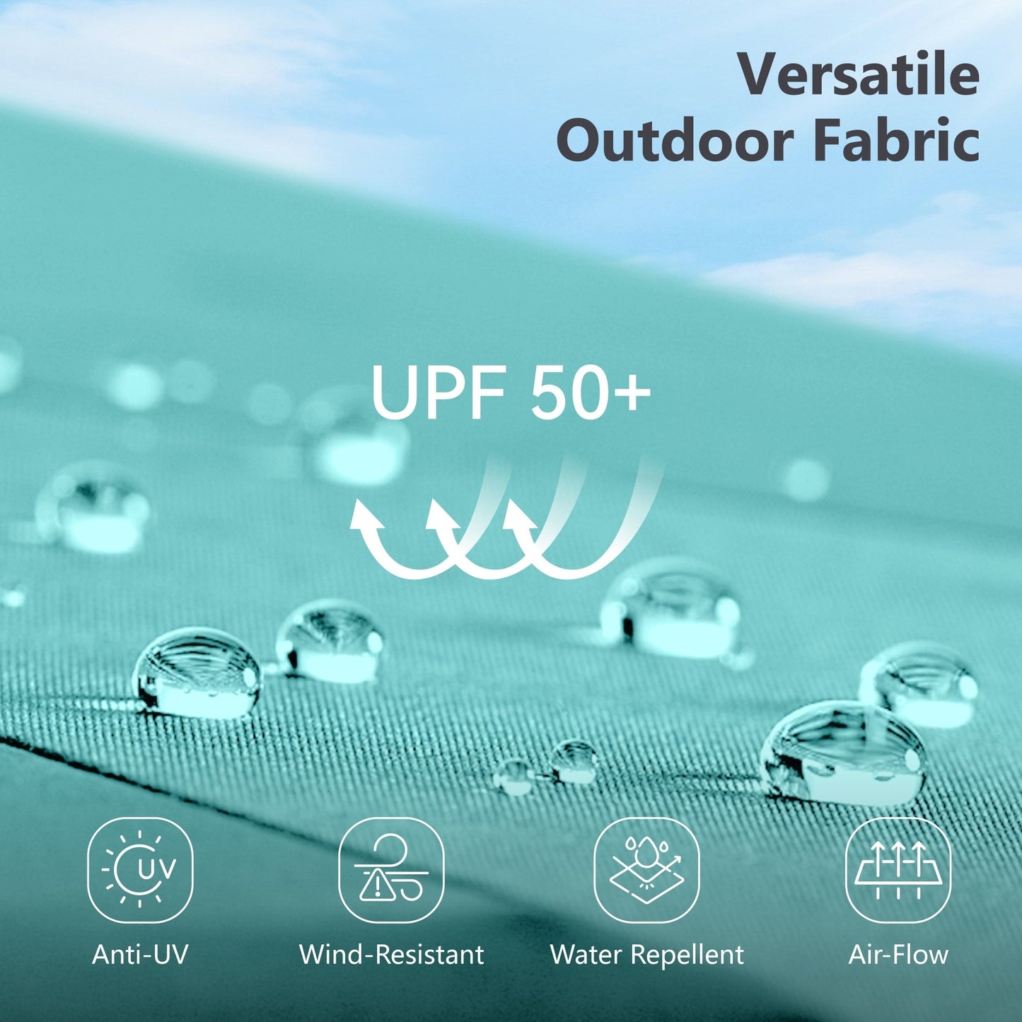 MAISON ARTS Parasol de jardin rectangulaire à manivelle de 4,5 mètres, double face, avec éclairage solaire à LED, pour terrasse, avec socle inclus.