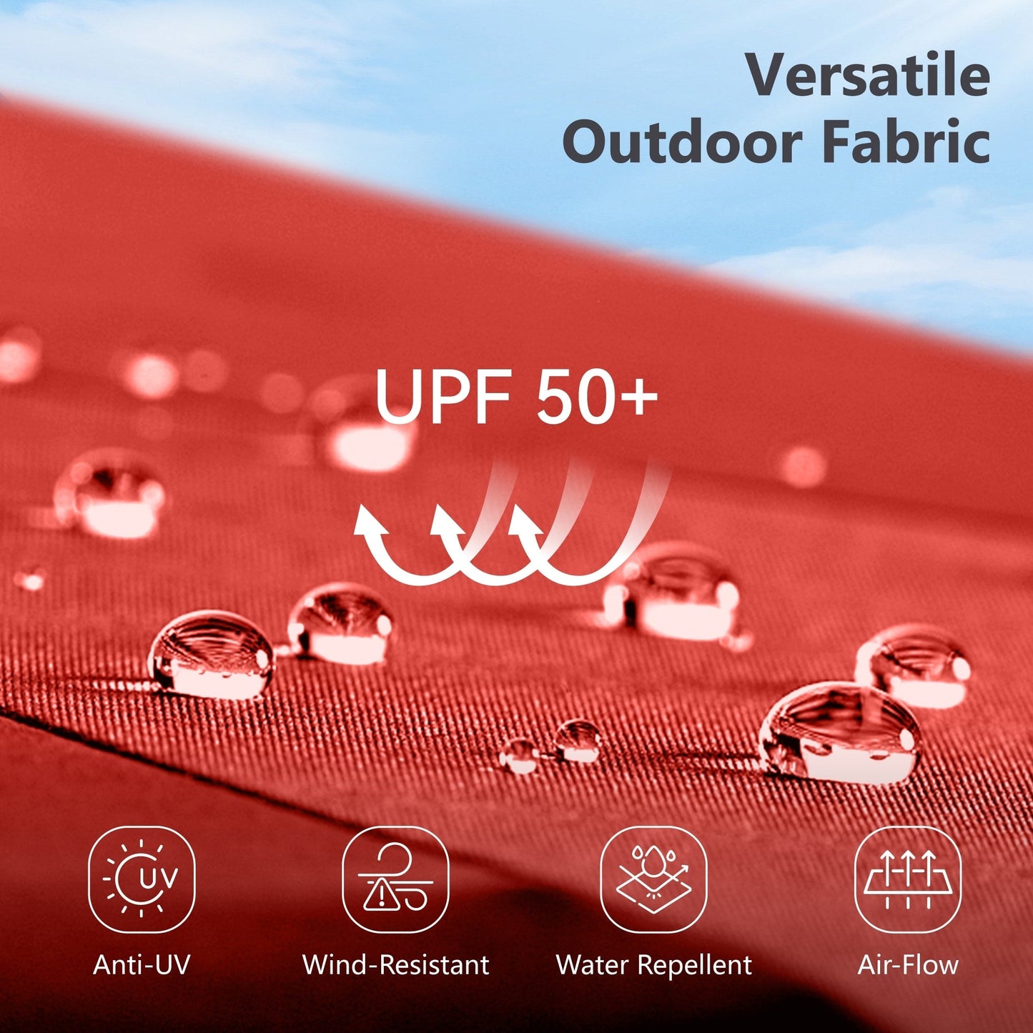 MAISON ARTS Parasol de jardin rectangulaire à manivelle de 4,5 mètres, double face, avec éclairage solaire à LED, pour terrasse, avec socle inclus.