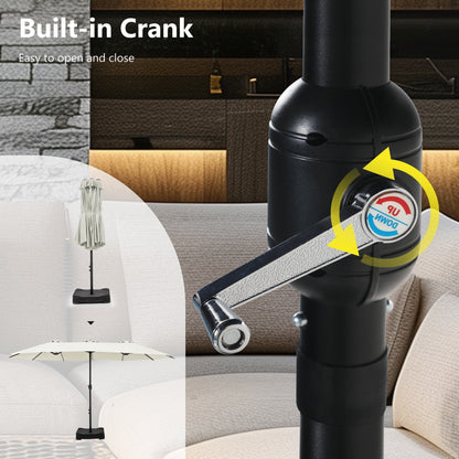 MAISON ARTS Parasol de terrasse extra large double face de 4,5 m avec socle inclus