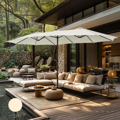 MAISON ARTS Parasol de terrasse extra large double face de 4,5 m avec socle inclus