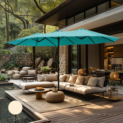 MAISON ARTS Parasol de terrasse extra large double face de 4,5 m avec socle inclus