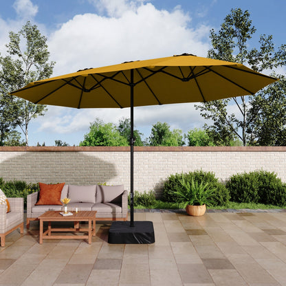 MAISON ARTS Parasol de terrasse extra large double face de 4,5 m avec socle inclus